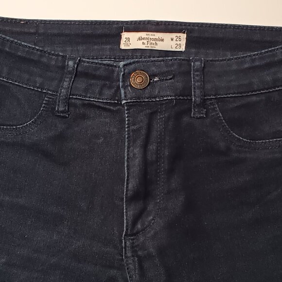 Abercrombie & Fitch Jeans Size 2 Low Rise Skinny Leg Dark Wash - Picture 4 of 9